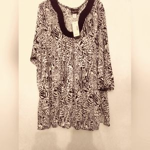 Black and White Blouse